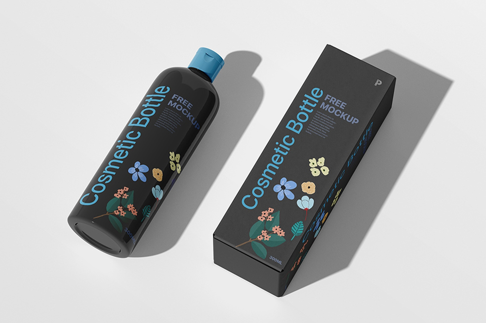 带包装盒的自开盖洗发水沐浴露样机插图