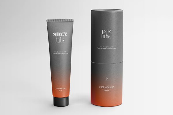 桶形包装的软管洗面奶样机