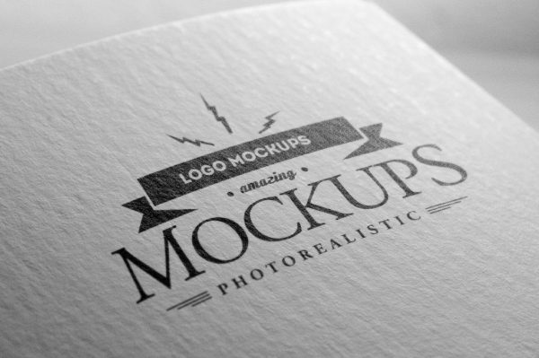 高质感觉纹理纸张烫印LOGO样机2组