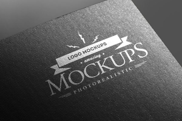 高质感纹理纸张烫银LOGO样机