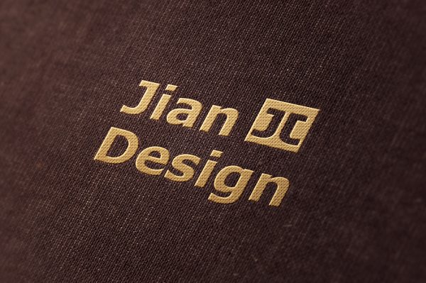 针织面料烫金LOGO样机