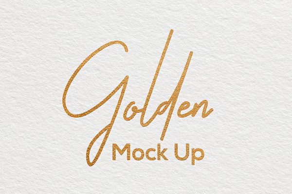 高质感白卡纸LOGO烫金样机