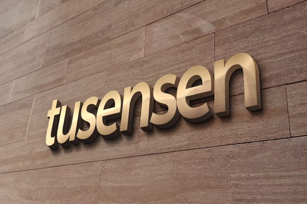 石纹墙面金色立体LOGO样机