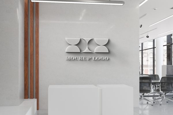 金属材质公司前台立体LOGO样机