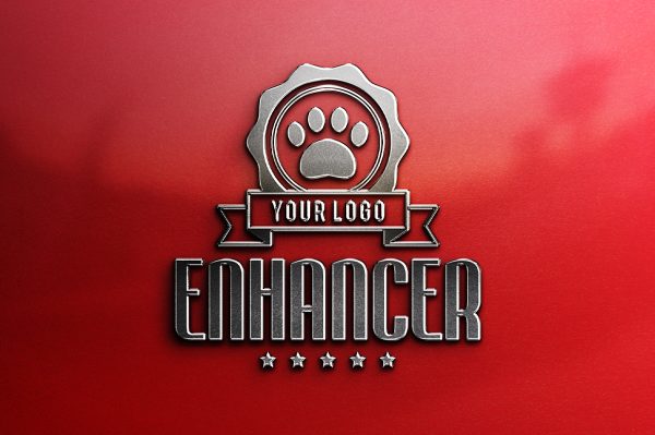 高质感哑光磨砂金属LOGO样机