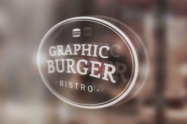 玻璃贴纸LOGO样机