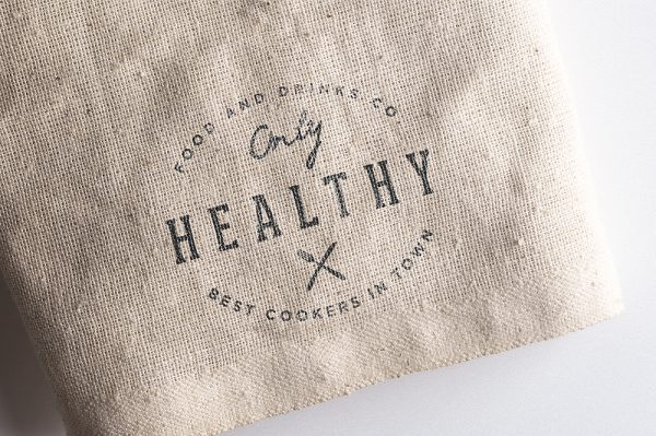 高质感麻布印花LOGO样机