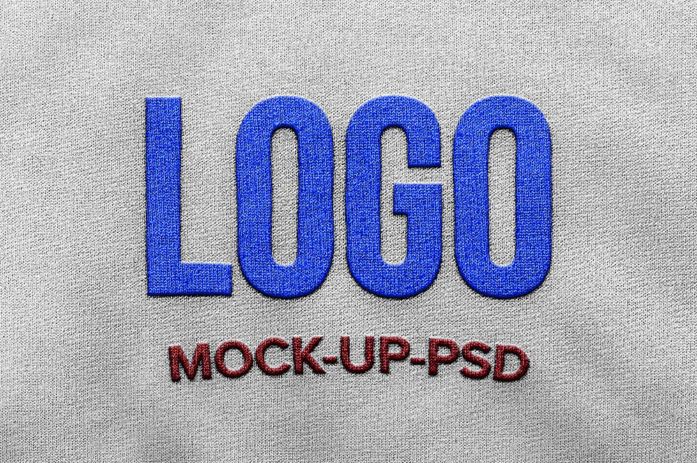 布料彩色凸印印花LOGO样机插图