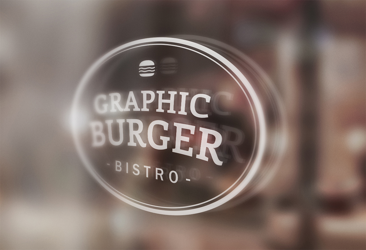 玻璃贴纸LOGO样机插图