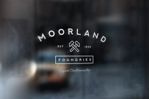 门店橱窗玻璃贴纸LOGO样机