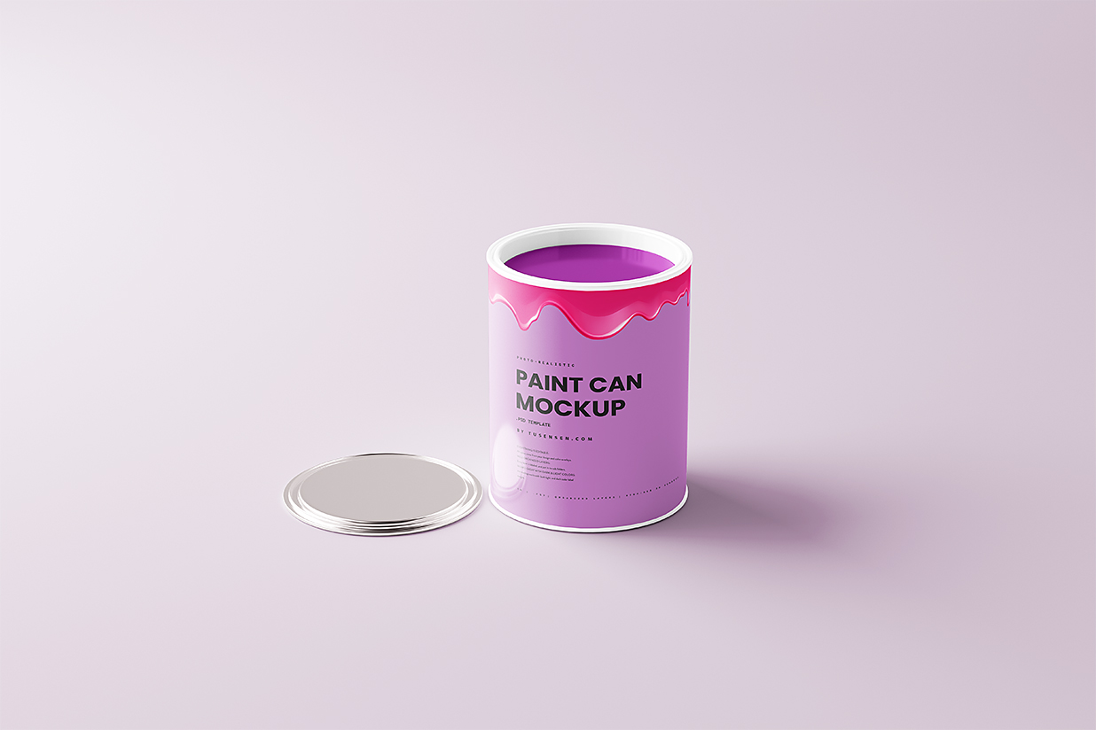 高质感油漆桶油漆罐样机5组插图1