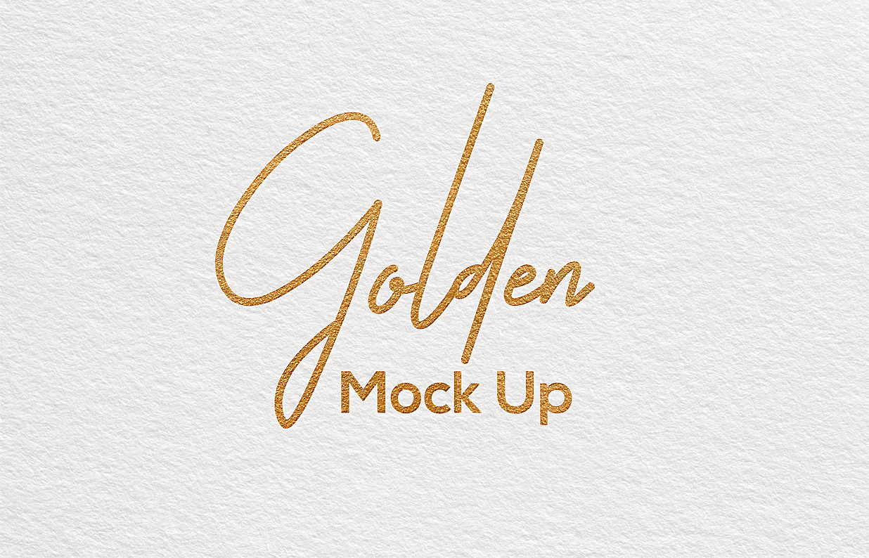 高质感白卡纸LOGO烫金样机插图