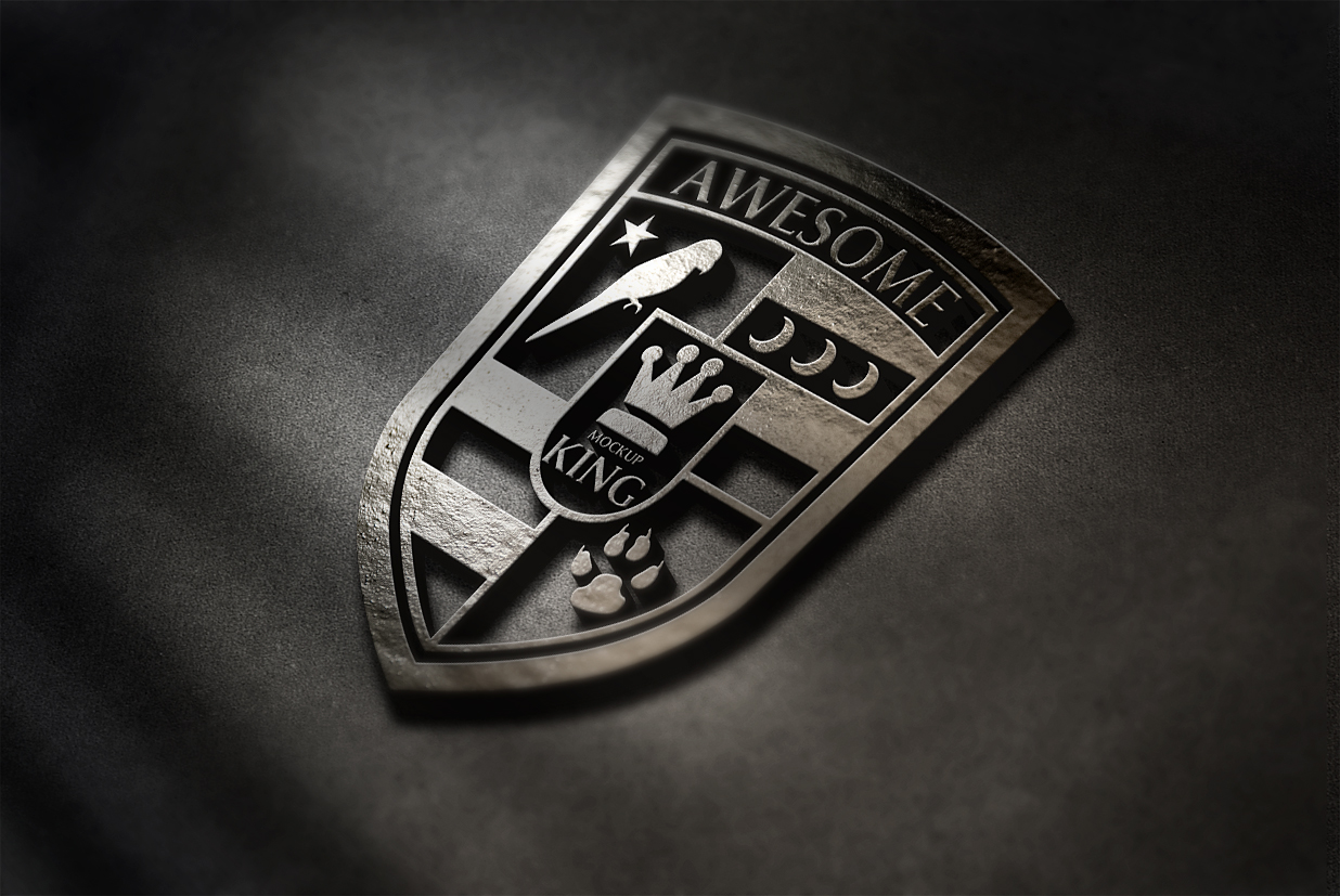 高质感金属材质立体LOGO样机插图