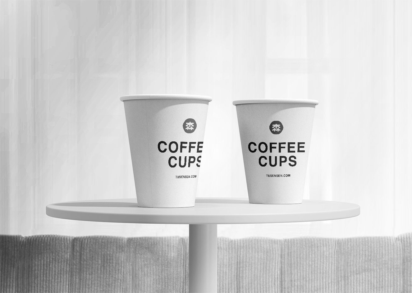 高质感咖啡杯一次性纸杯样机插图