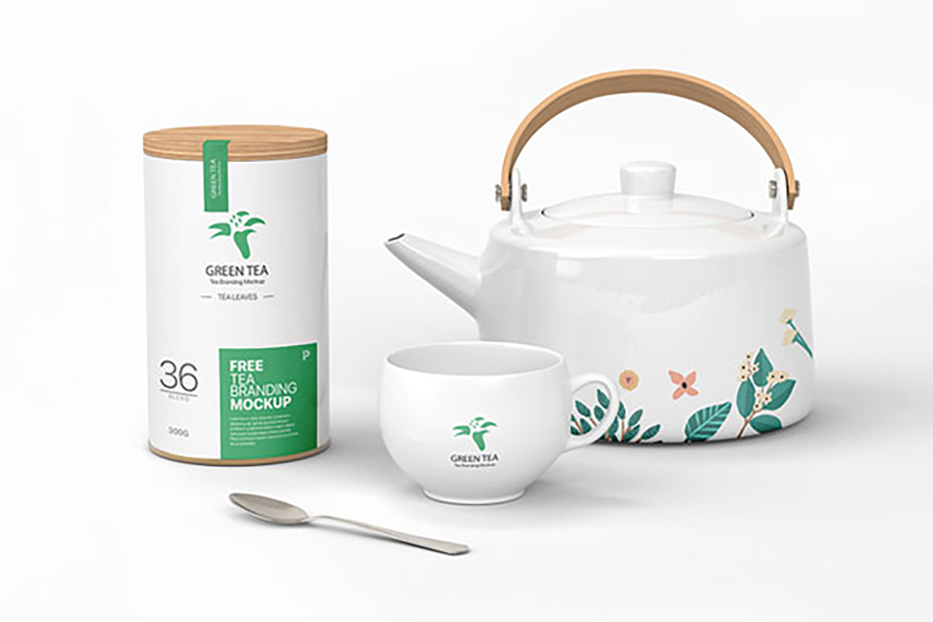 茶壶茶杯茶叶套装样机插图