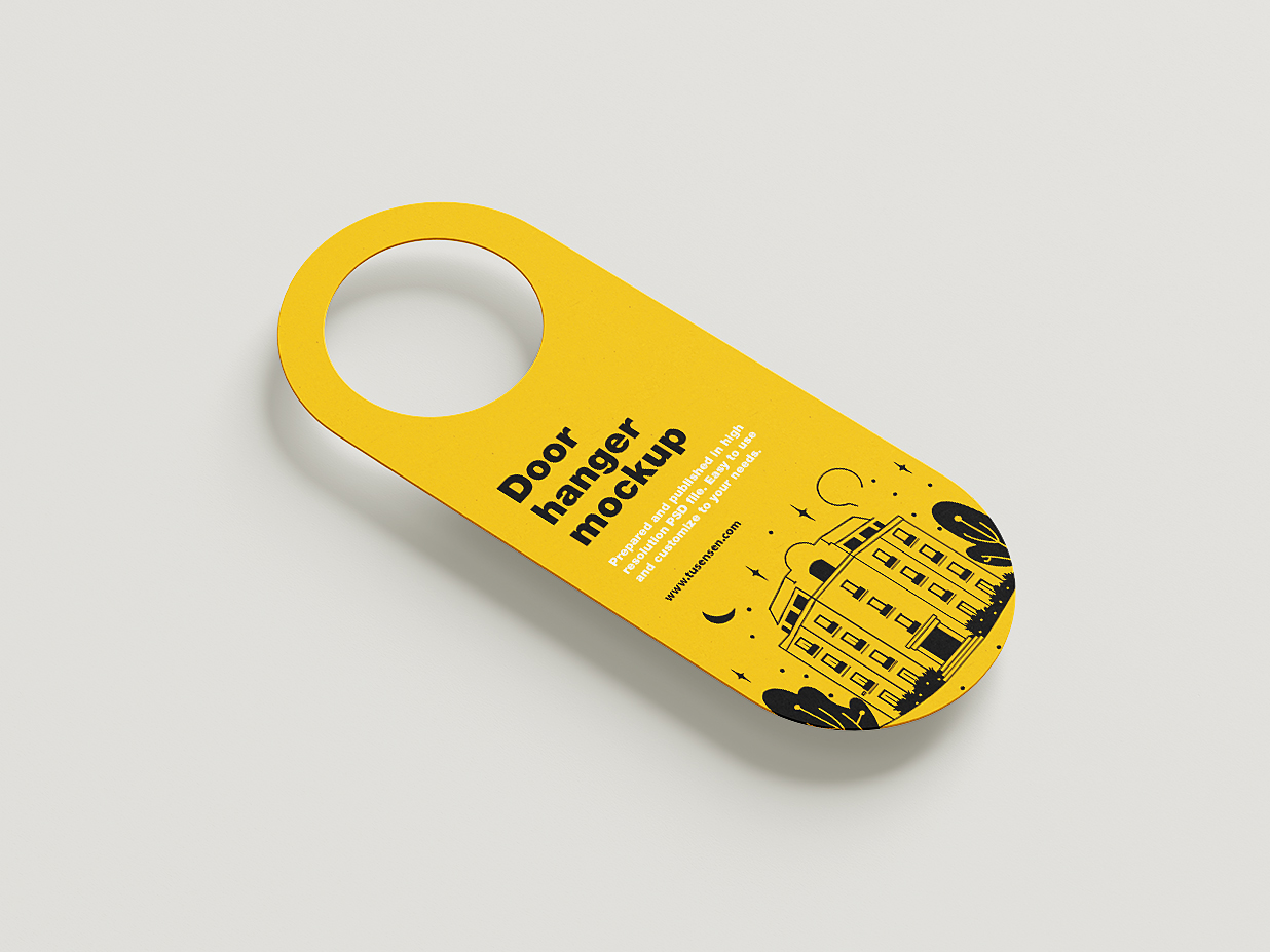 高质感酒店名宿圆形把手挂牌样机5组插图