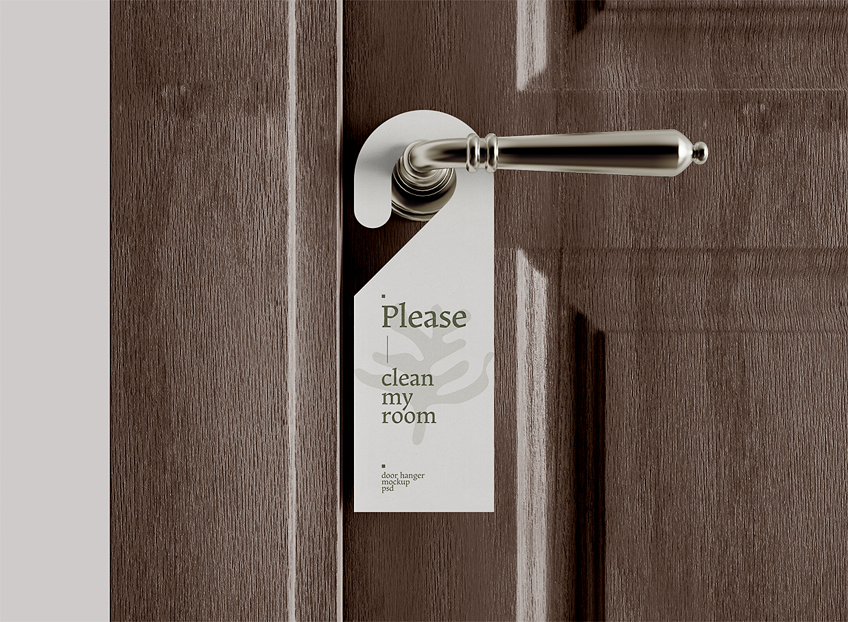 酒店名宿门把手挂牌样机插图