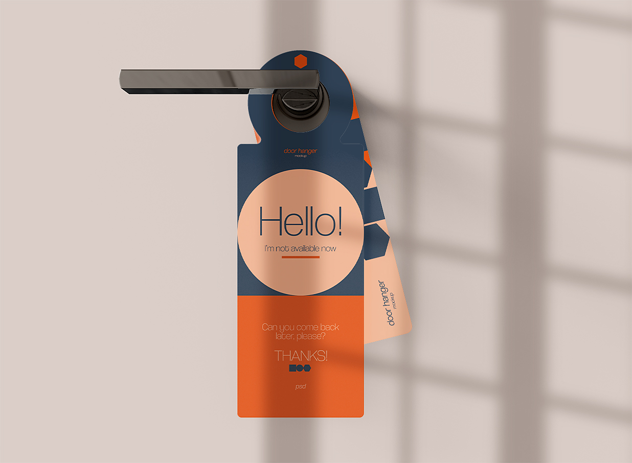 高质感酒店名宿金属门把手挂牌样机插图