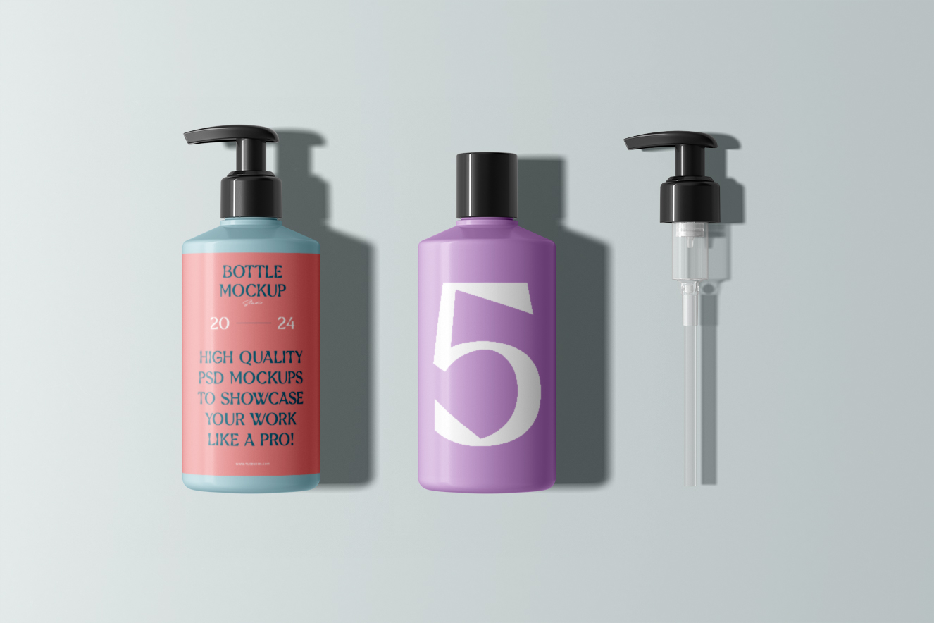 高质量带结构按压瓶泵瓶洗手液样机插图