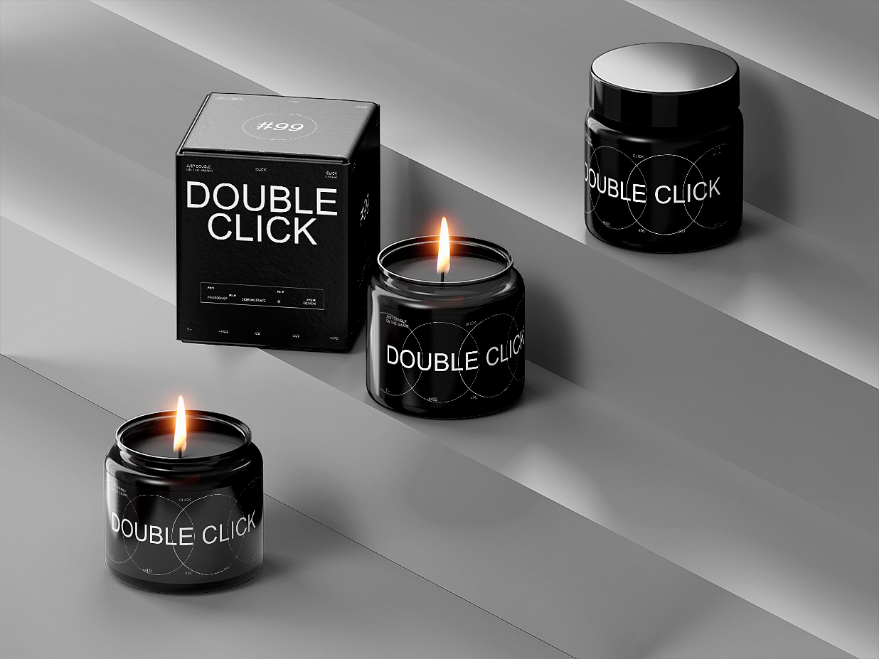 高质感香薰蜡烛罐和包装盒样机6组插图