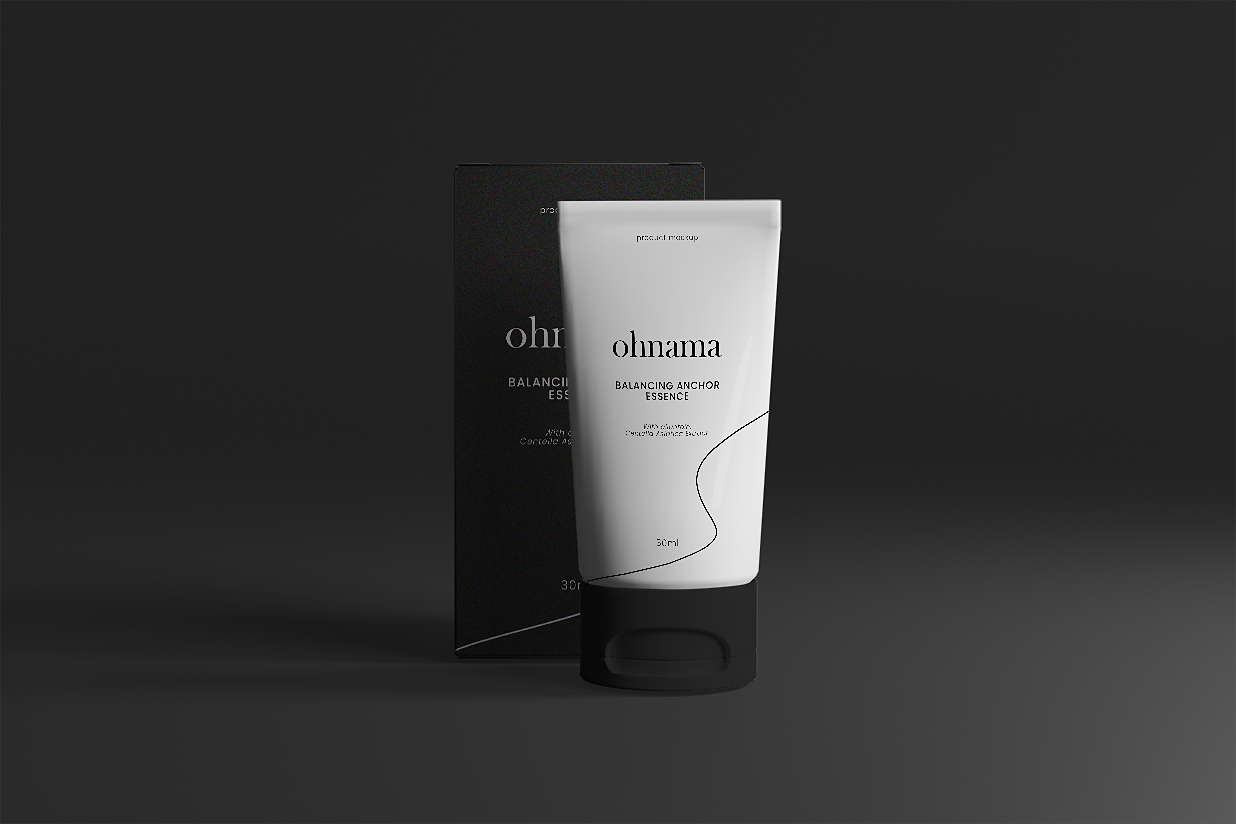 高质感洗面奶软管包装盒样机插图