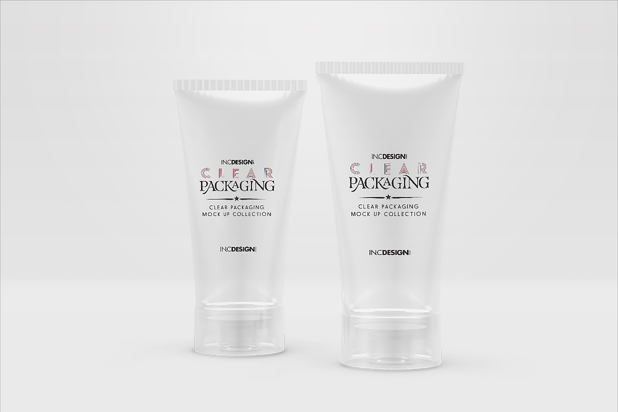 高质感透明洗面奶防晒霜软管样机3组插图