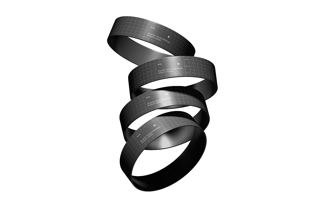 硅胶手环腕带样机3组插图