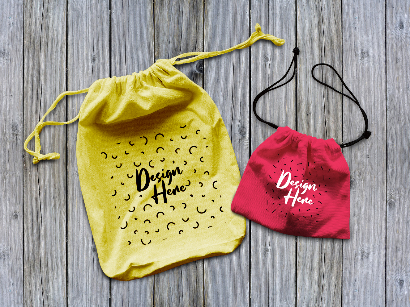 拉绳束口袋样机插图