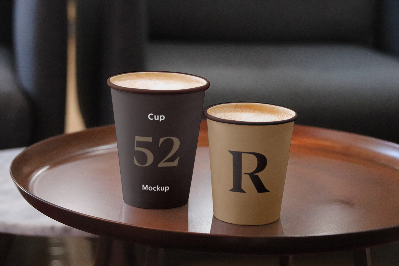 高质感咖啡杯杯一次性纸杯样机插图