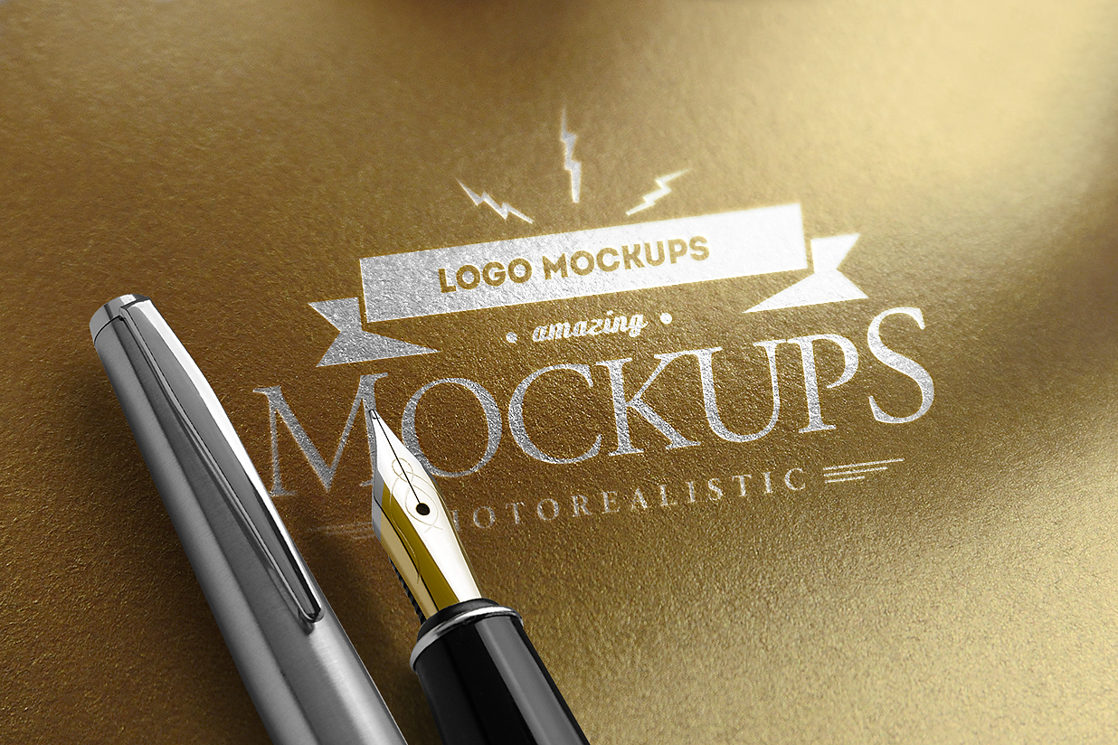 高质感金卡纸烫银LOGO样机插图