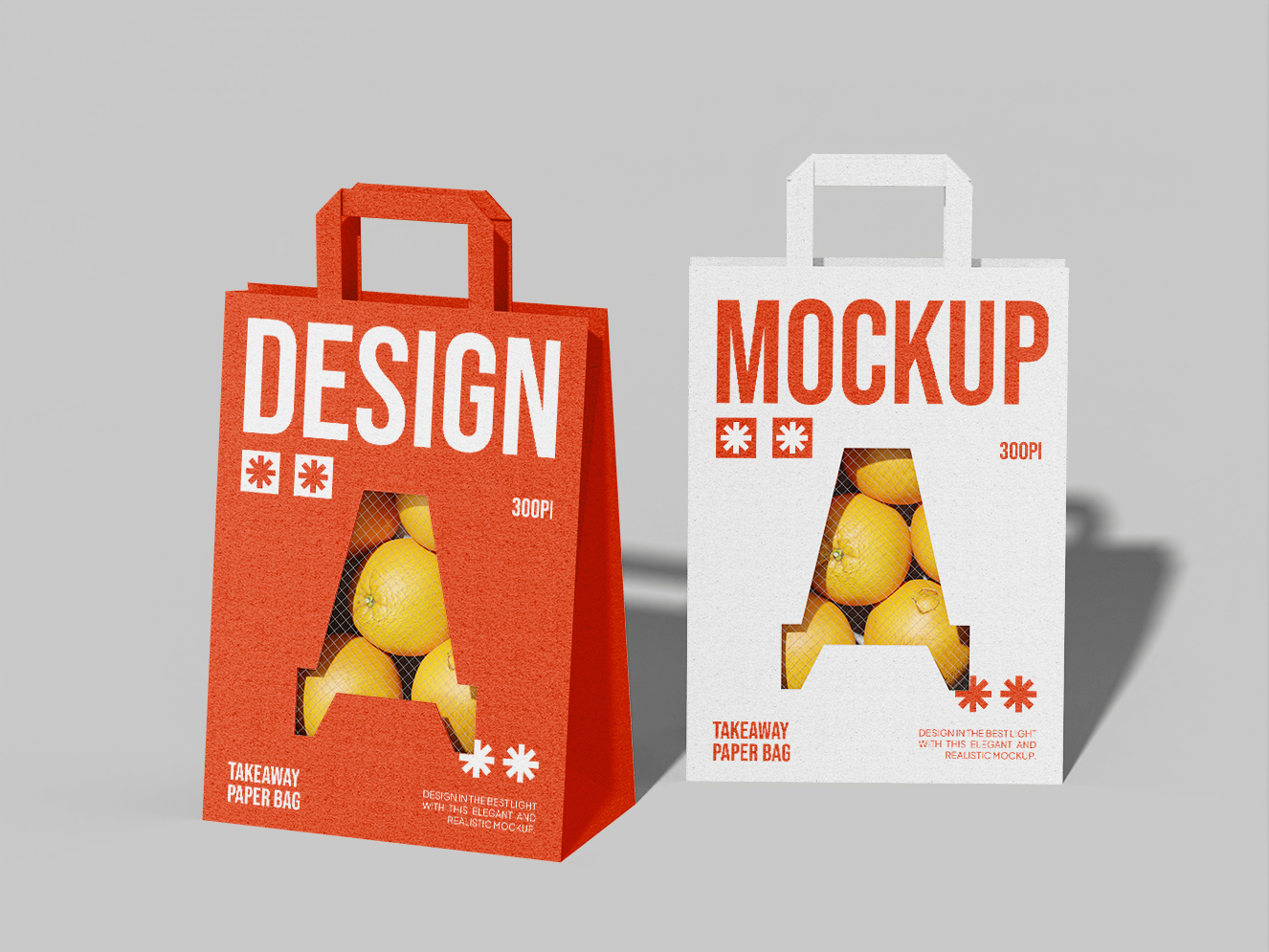 高质感外卖手提纸袋样机2组插图1