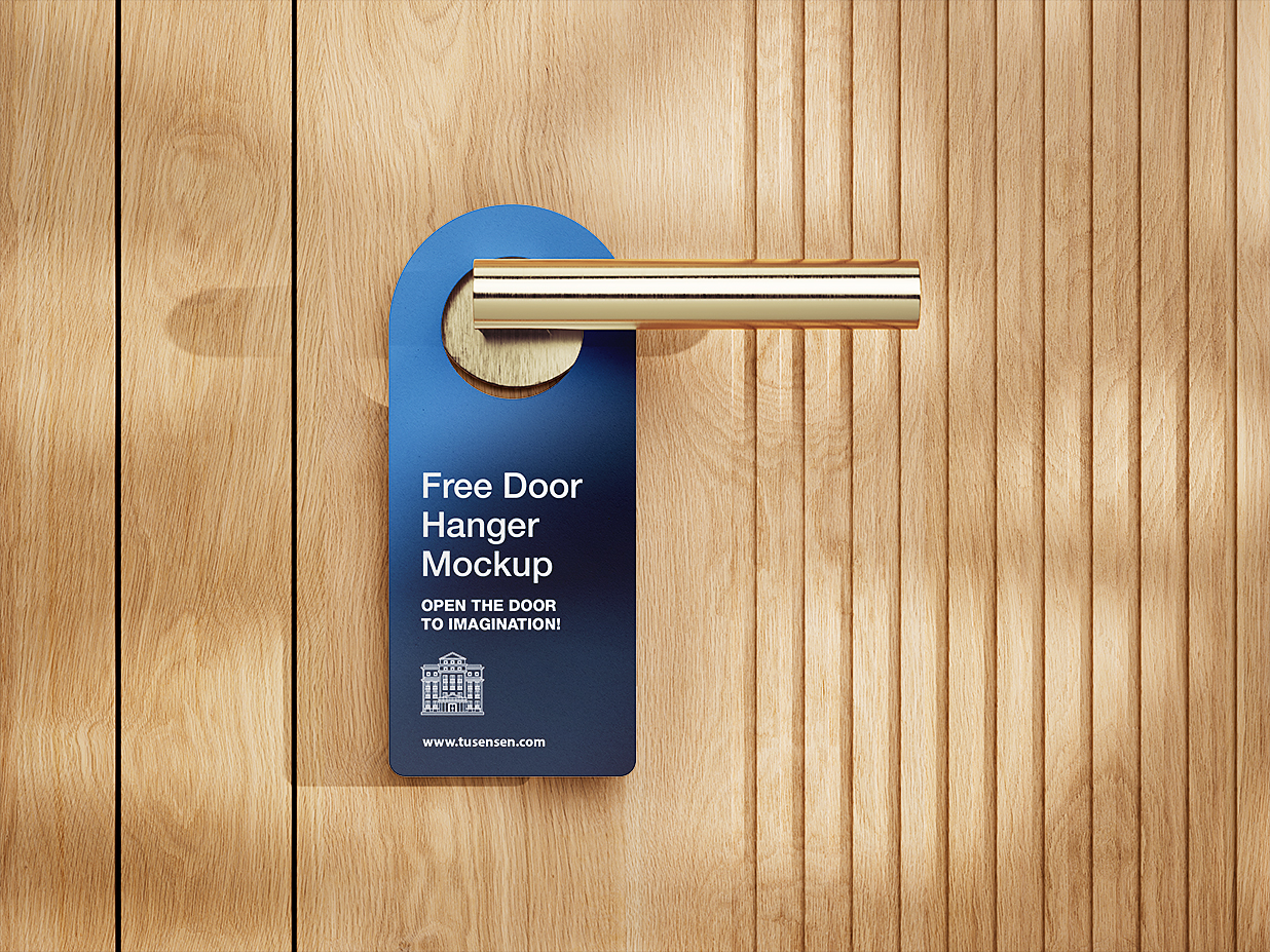 高质感酒店名宿金属门把手挂牌样机3组插图1