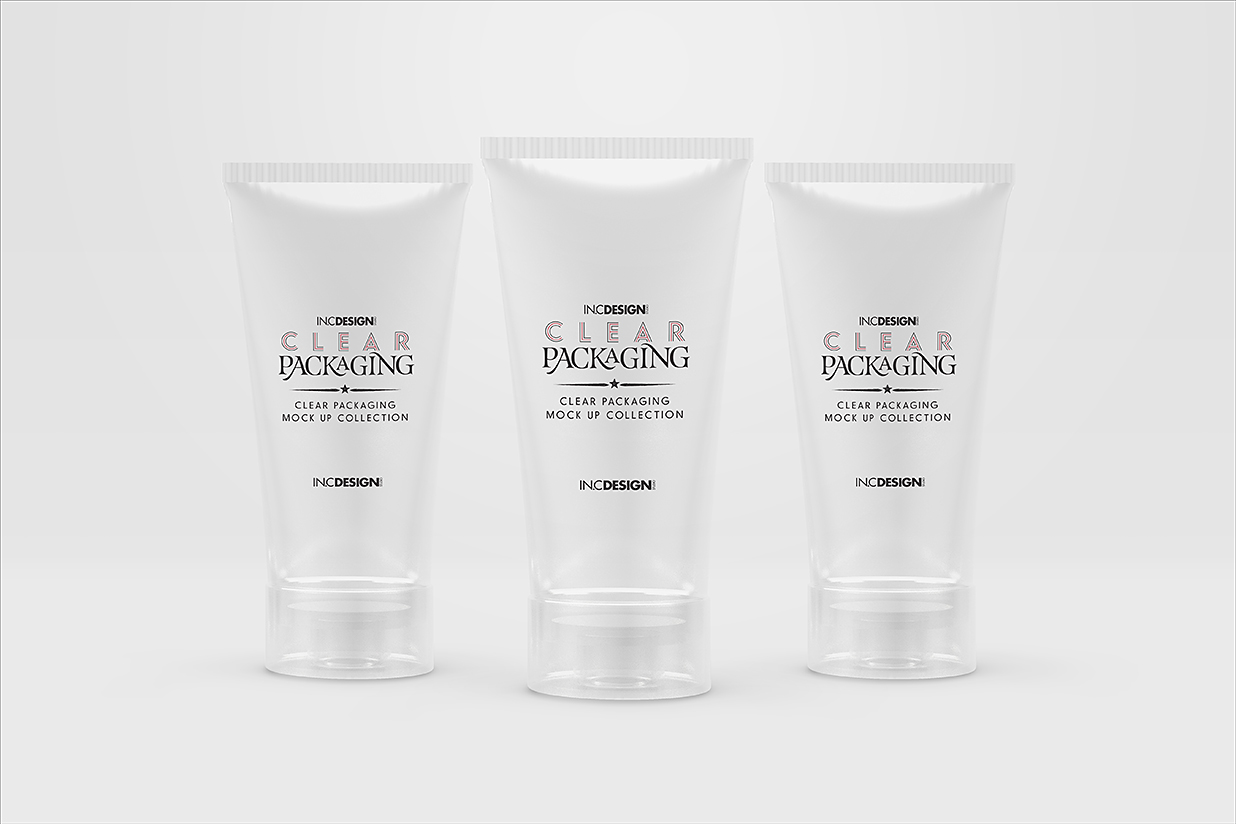 高质感透明洗面奶防晒霜软管样机3组插图1