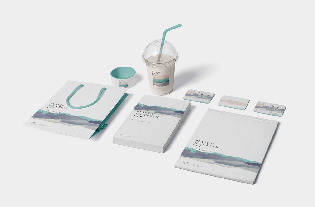 高质感透明咖啡杯饮品杯纸杯样机5组插图2