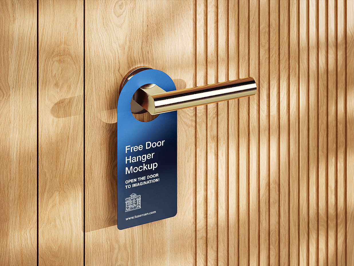 高质感酒店名宿金属门把手挂牌样机3组插图2
