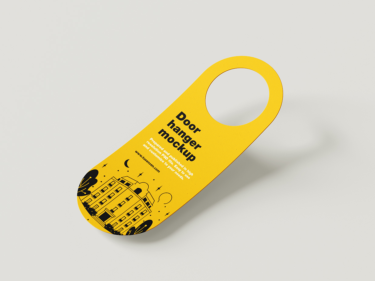 高质感酒店名宿圆形把手挂牌样机5组插图2