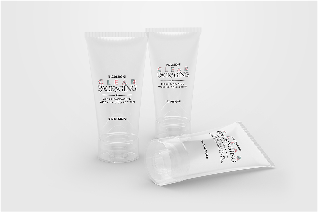 高质感透明洗面奶防晒霜软管样机3组插图2