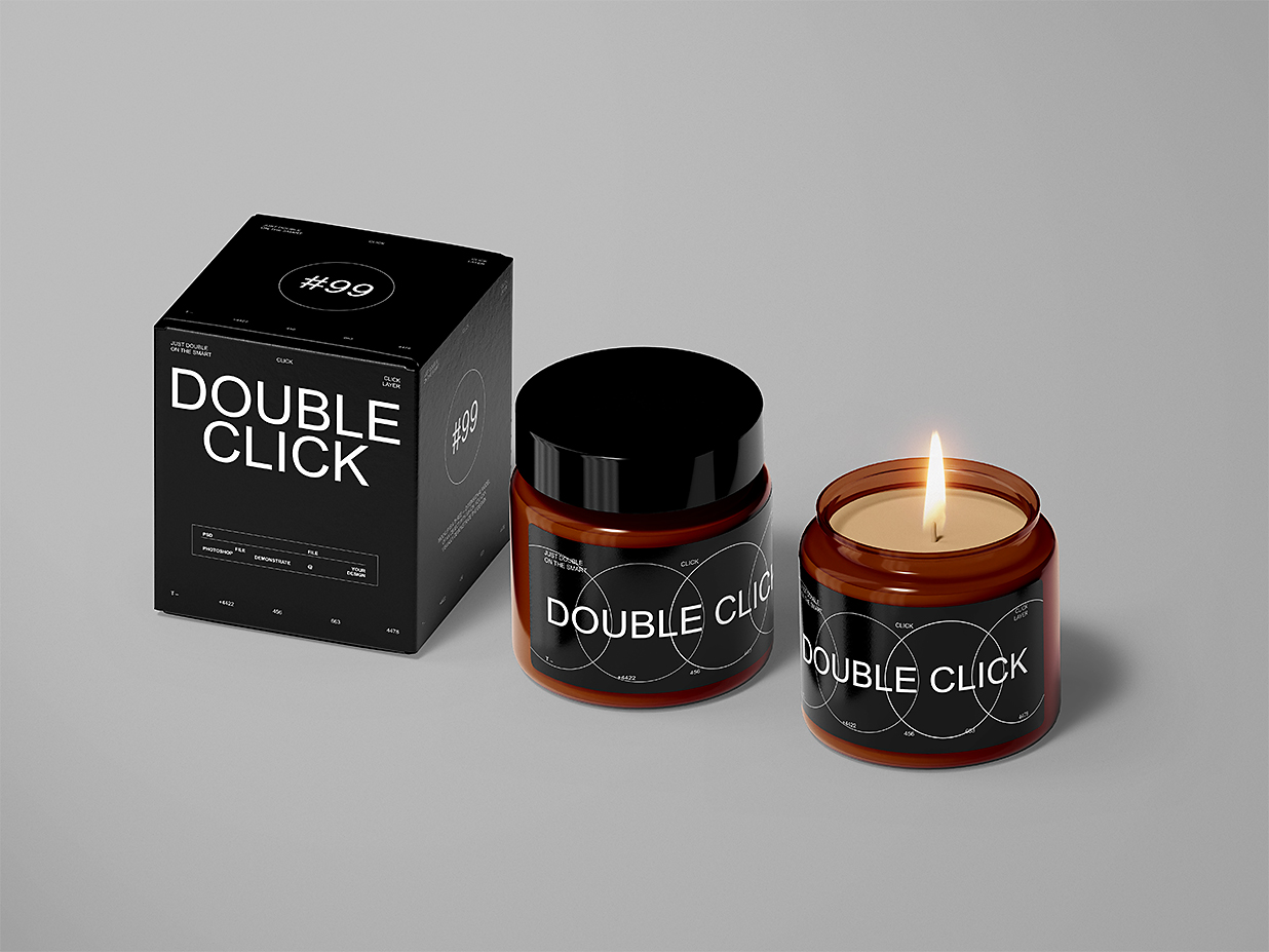 高质感香薰蜡烛罐和包装盒样机6组插图3