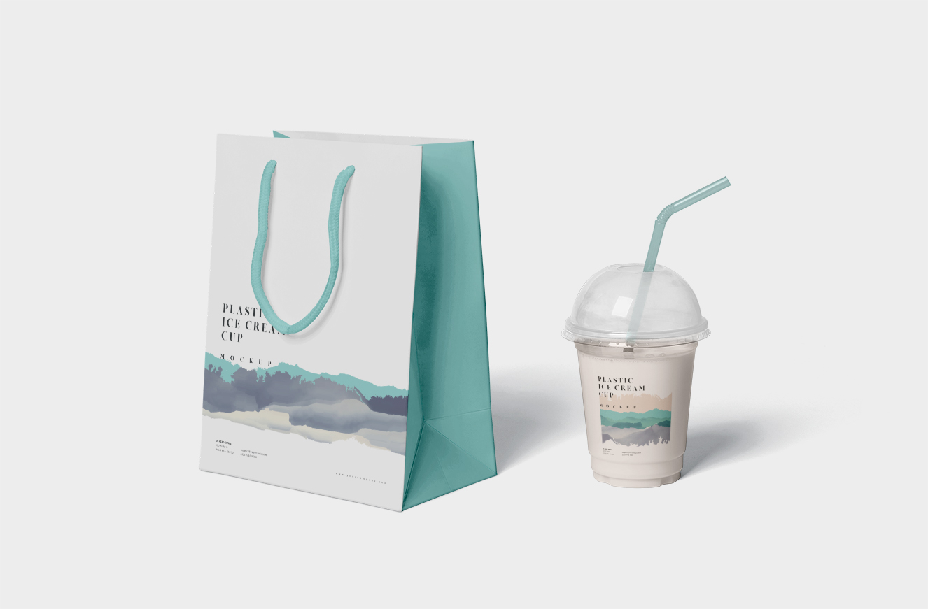 高质感透明咖啡杯饮品杯纸杯样机5组插图4