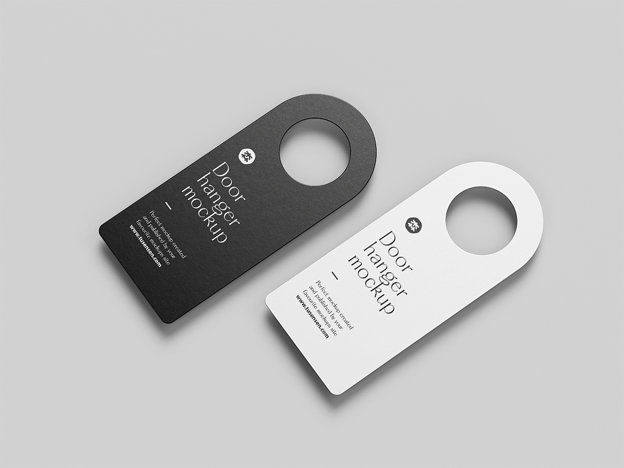 高质感酒店名宿塑料PVC门把手挂牌样机5组插图4