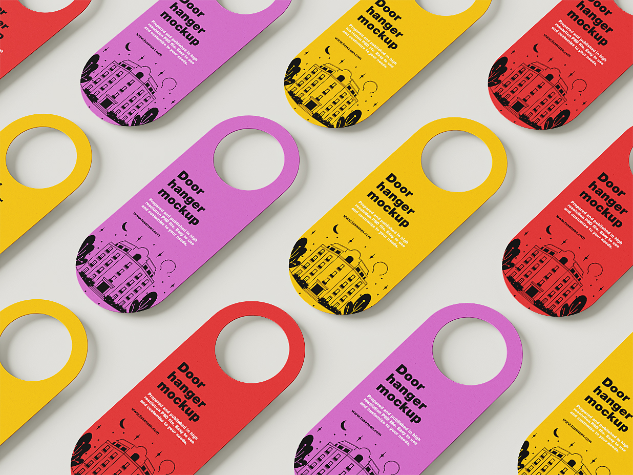 高质感酒店名宿圆形把手挂牌样机5组插图4