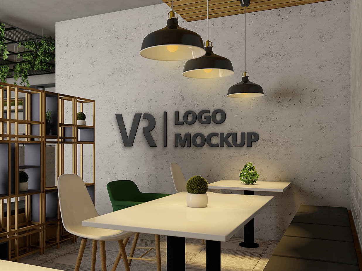 咖啡馆餐厅封面立体LOGO样机插图1