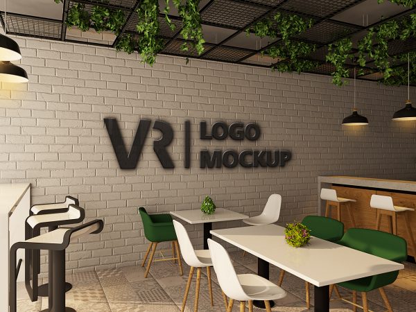 咖啡馆餐厅封面立体LOGO样机