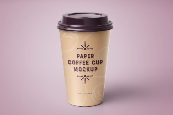 高质感咖啡杯饮品杯纸杯样机4组