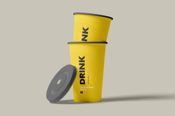 高质感咖啡杯奶茶杯饮品杯纸杯样机7组