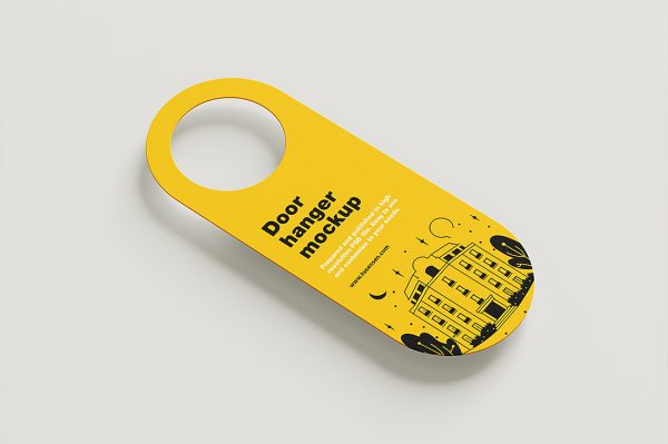 高质感酒店名宿圆形把手挂牌样机5组