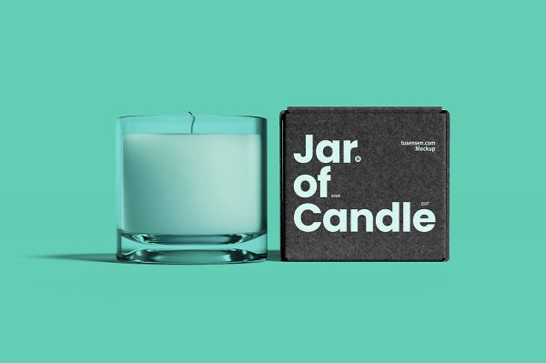 高质感香薰蜡烛罐和包装样机