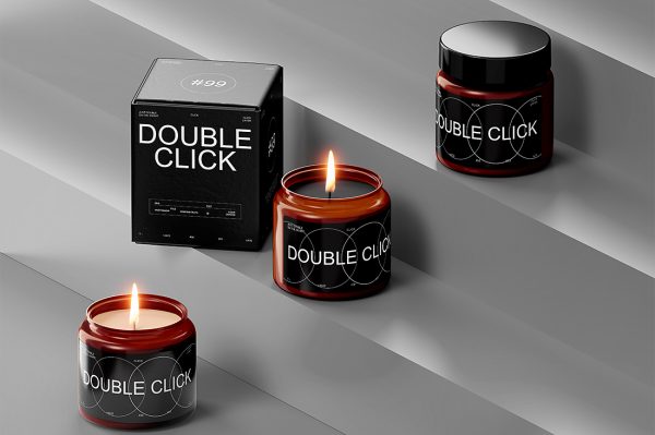 高质感香薰蜡烛罐和包装盒样机6组