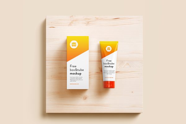 高质感洗面奶软管包装盒样机3组