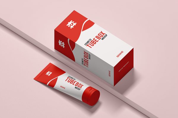 高质感洗面奶软管包装盒样机